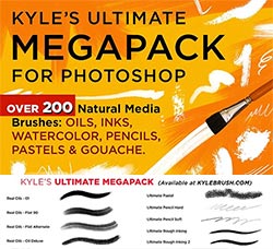 极品PS工具预设－逼真的艺术笔刷合集(含6个高清演示视频教程)：Kyles Ultimate Megapack for Photoshop
